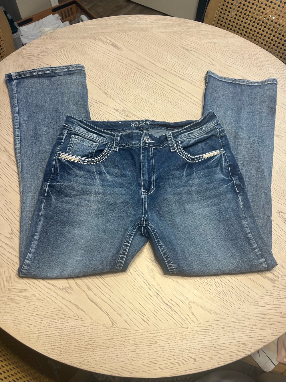 GRACE in LA Women's Blue Bootcut Jeans Sz 15/32